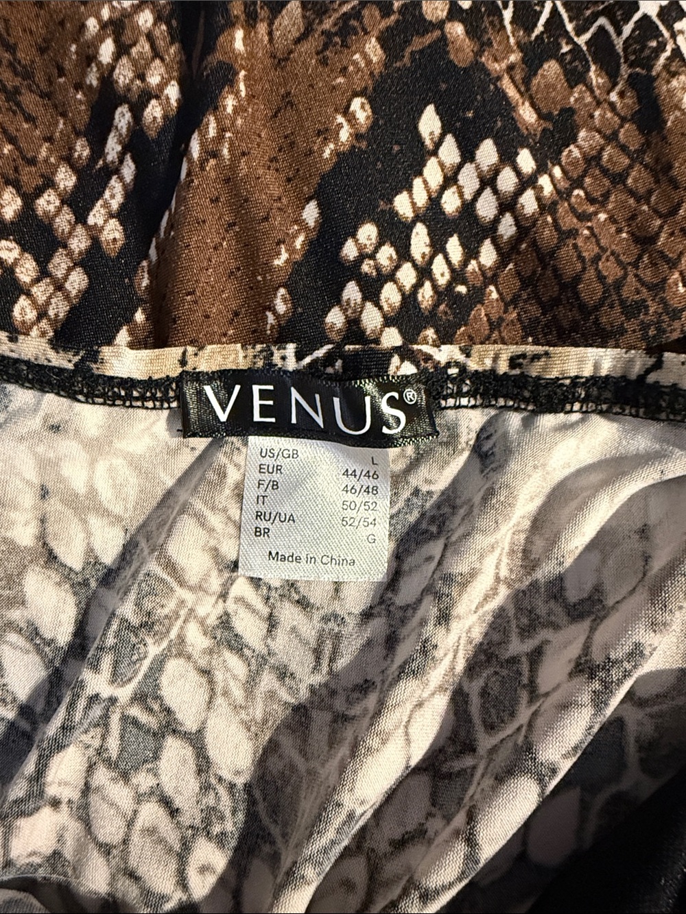 VENUS Cream and Brown Snake-Print Maxi Dress - Picture 6 of 7